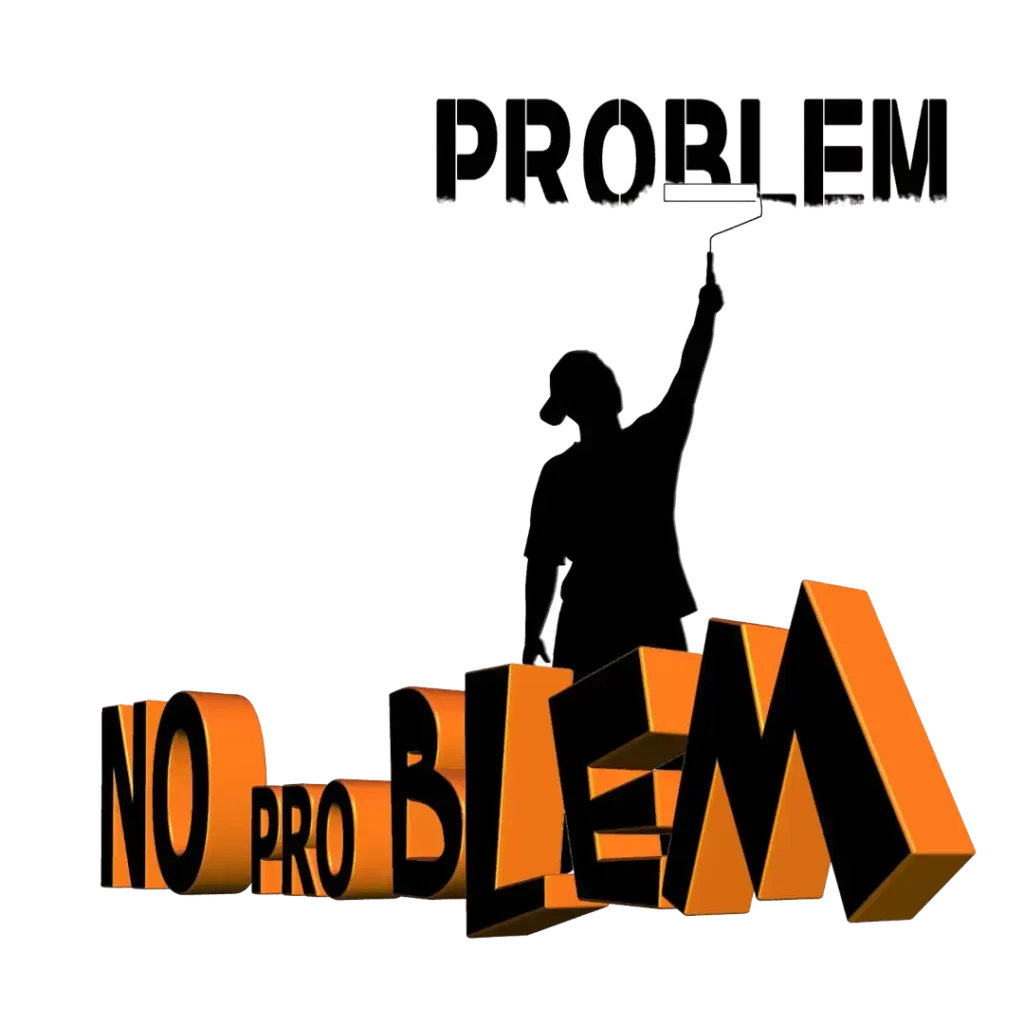 pittore con scritta No problema